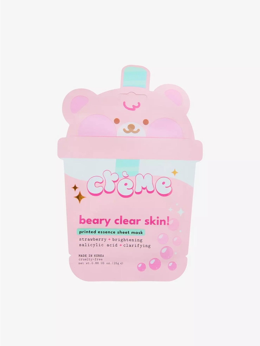 Crème Beary Clear Skin Strawberry Sheet Mask — Pink Hydrating Essence